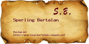 Sperling Bertalan névjegykártya
