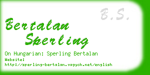 bertalan sperling business card